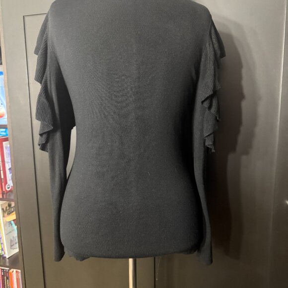 Max Studio Ruffle Sleeve Sweater + Turtleneck + Zebra Scarf Bundle M - Picture 4 of 13